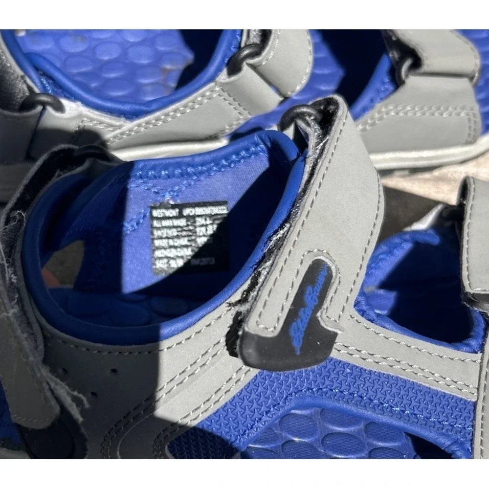 Eddie‎ Bauer Rocky Adjustable Sandals Gray Blue Boys Size 2 Gorpcore Hiking